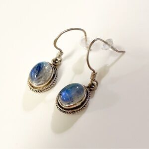 Vintage 925 Sterling Silver Moonstone Earrings